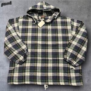 Vintage Krazy Klothes Hoodie Pullover Mens Large XL Plaid Flannel Made USA 90s